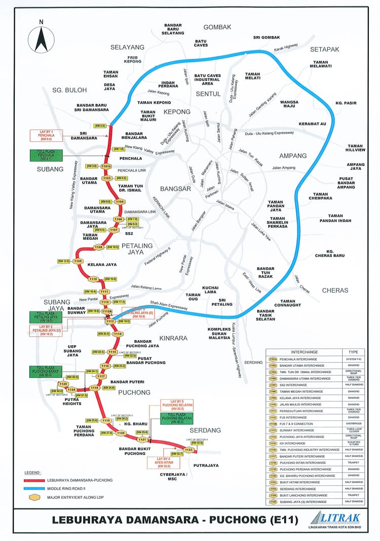 LDP, Lebuhraya Damansara-Puchong (E11) – klia2.info
